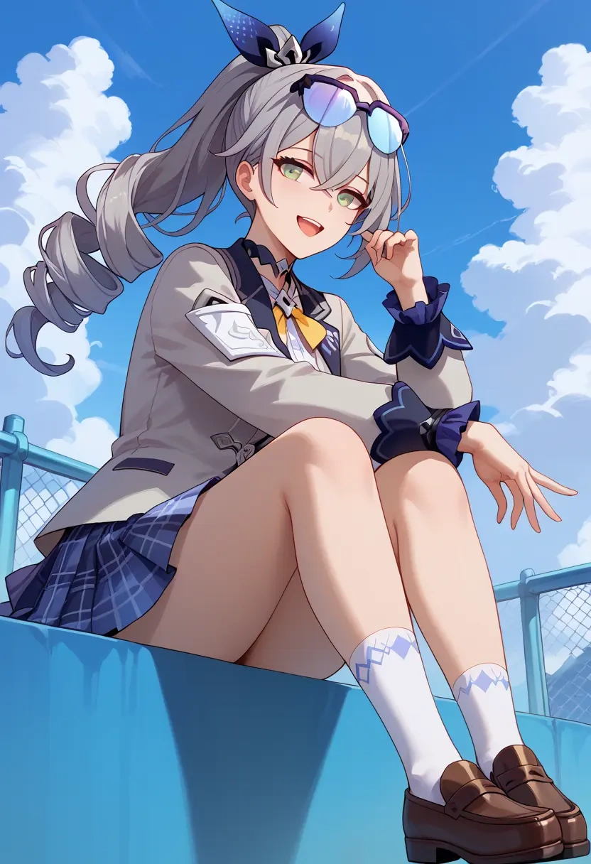 star rail,silver wolf,spring,student uniform,blazer  - 